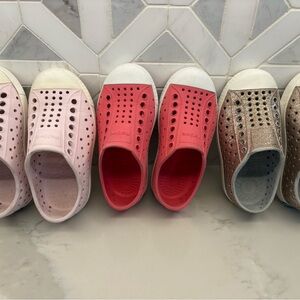 Native Kids Sneakers - Light Pink, Dark Pink, and Gold